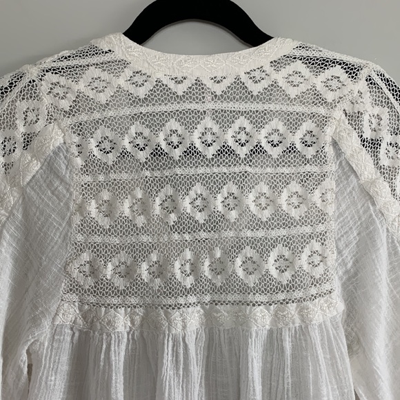 Free People Carry Me Away Gauze Cropped Swing Top White Size XS - Picture 8 of 11
